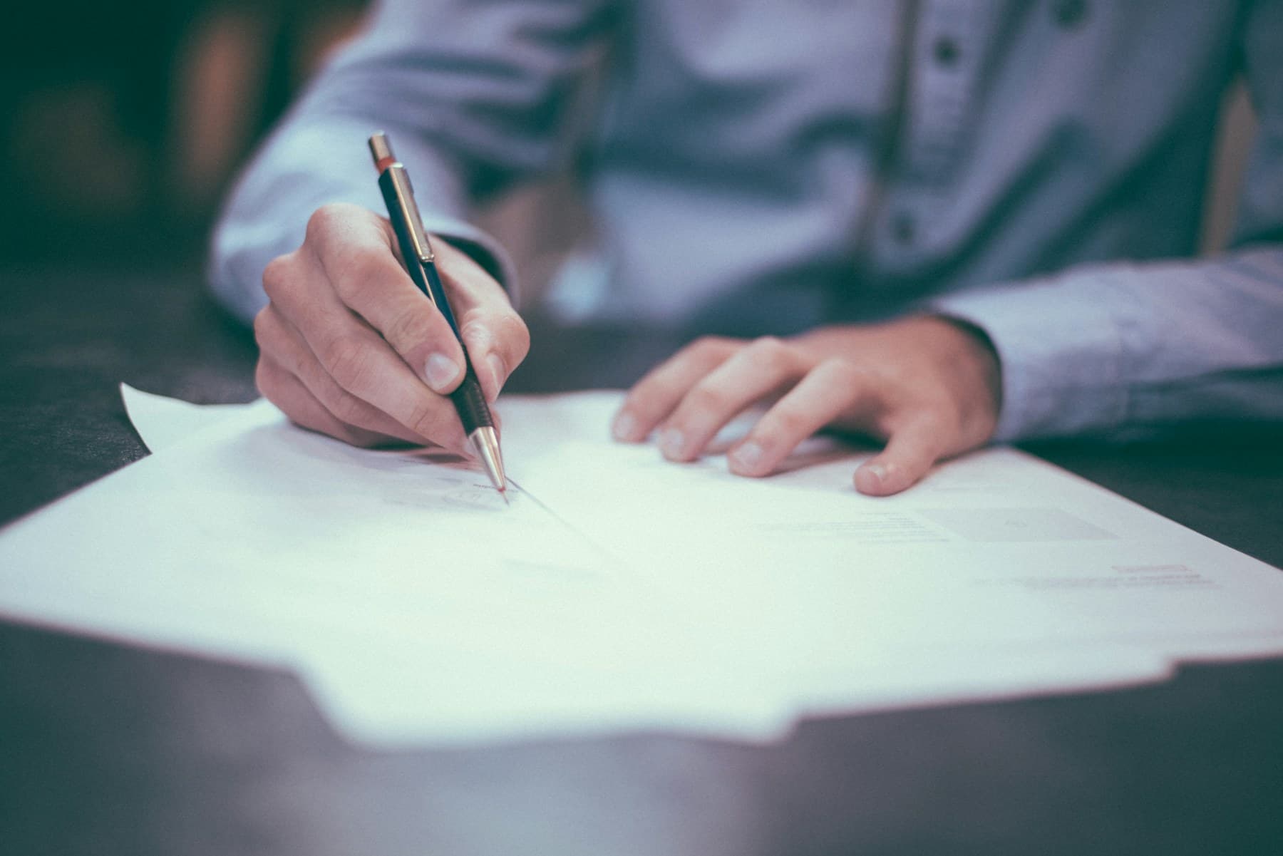 Custody documentation being reviewed and signed